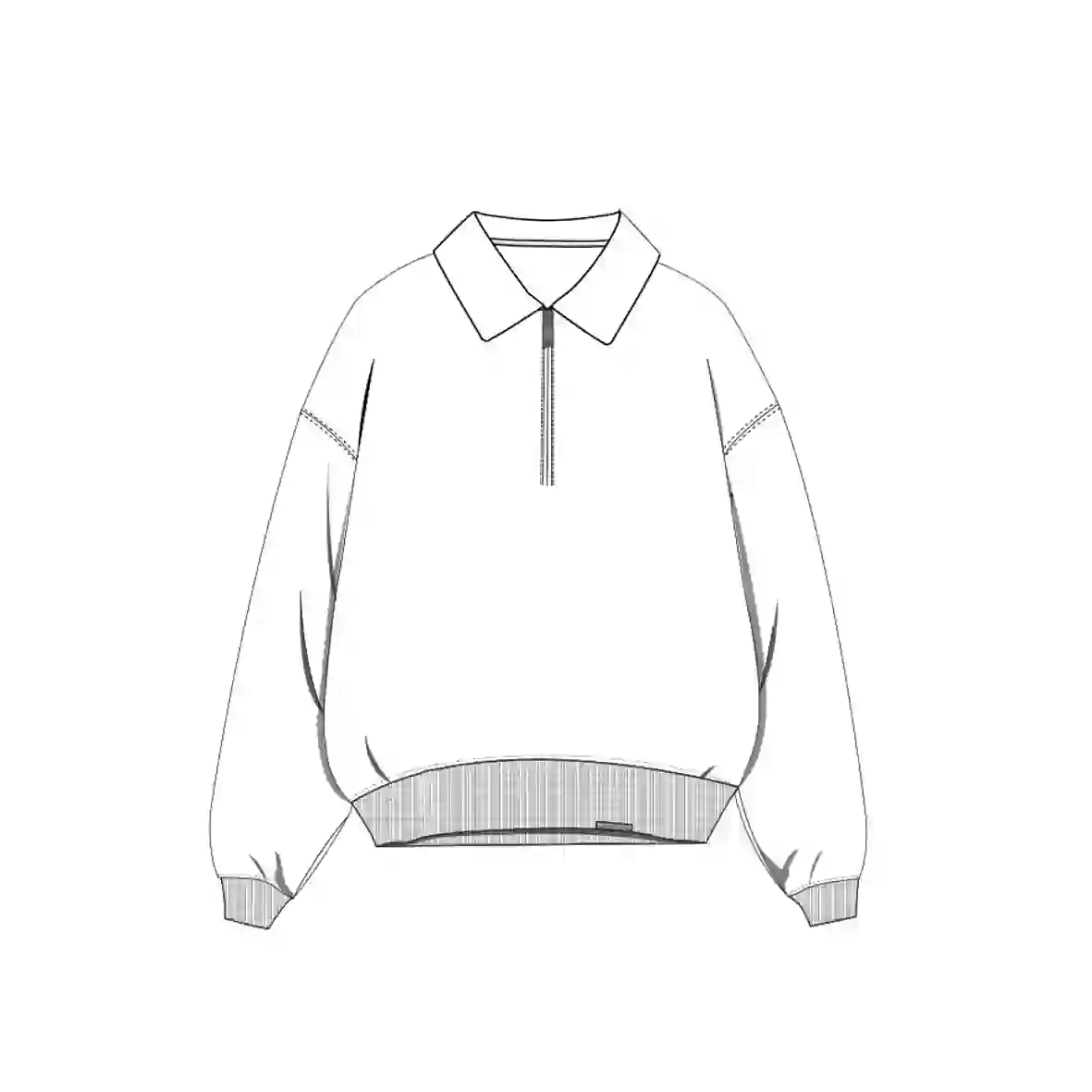 Чертеж свитшота с воротником поло